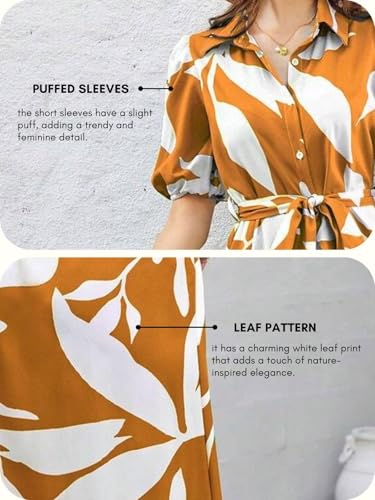 Yellow Floral Midi Dress for Women - Image 4