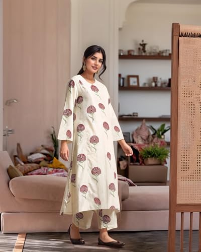 ANNI DESIGNER Maroon Viscose Kurta Pant Set for Women - Image 3