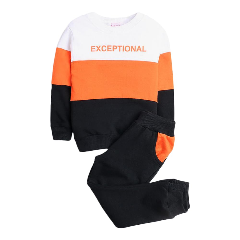Hopscotch Boys Printed Top Pant Set - Orange