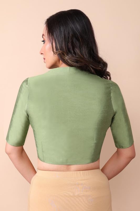 RENE Women Green Cotton Tussar Blouse - Image 2
