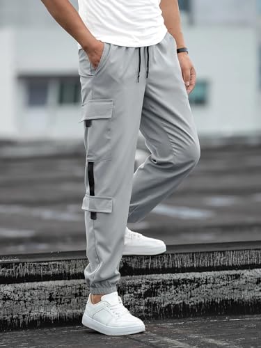 Lymio Men's Grey Cargo Joggers - Image 2