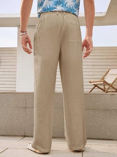 Men's Beige Linen Trousers - Image 2