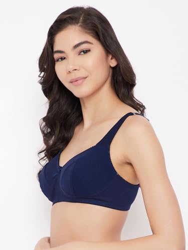 Clovia Women's Dark Blue Cotton Wirefree Bra - Image 3