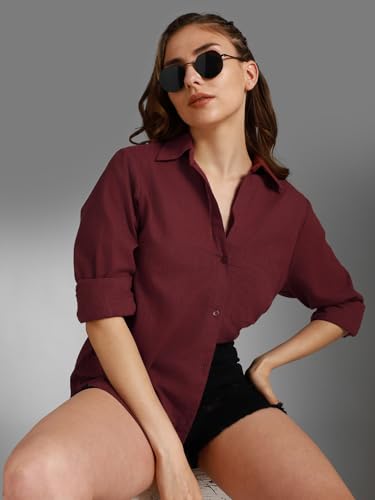 HIGH STAR Red Cotton Shirt for Women - Image 2