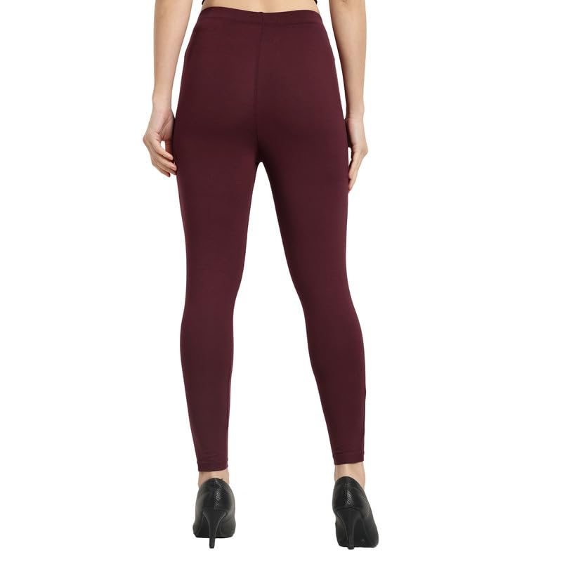 ONE SKY Women's Burgundy Leggings with Pockets - Image 2