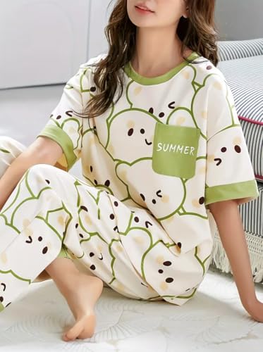 LOUIS LUXE Women's Printed Night Suit - Green - Image 2