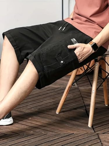 Lymio Men's Black Cotton Casual Shorts - Image 3