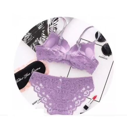 WOVIA Women's Lace Push-Up Bra Panty Set - Image 4