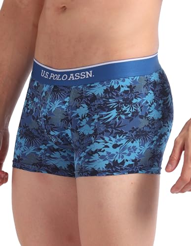 U.S. POLO ASSN Men's Cotton Blend Trunks - Blue-Red-Grey - Image 2