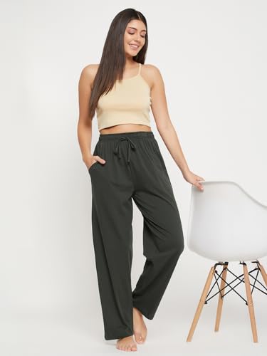 Clovia Green Cotton Pyjama for Women - Image 2