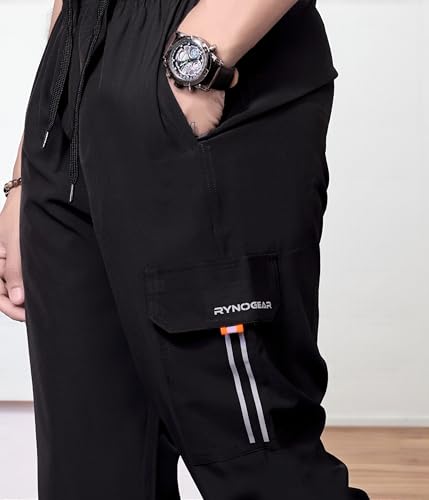 RynoGear Men's Dryfit Track Pants - Black - Image 3