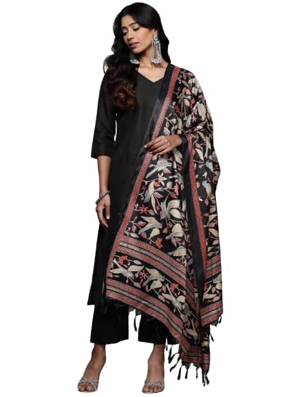 Varanga Black Ruby V-Neck Kurta Set