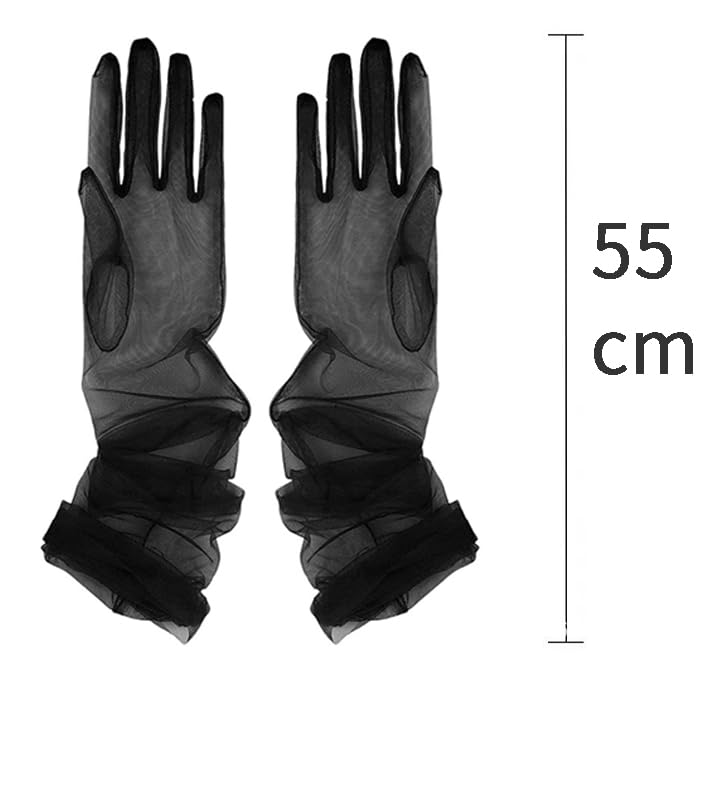 Anzailala Black Lace Gloves for Women - Image 3