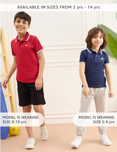 Symbol Boy Polo T-Shirt Red Navy - Image 2