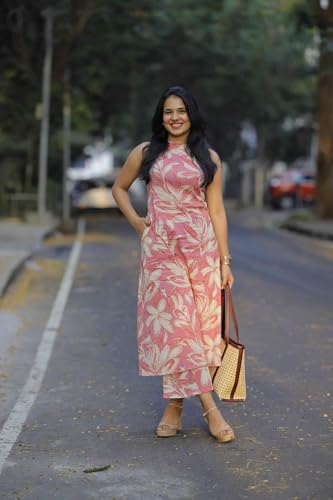 ANNI Women Rayon Blend Straight Kurta with Pant - Pink - Image 4