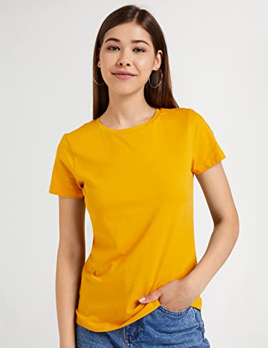 Amazon Women's Solid T-Shirt - Blue & Mustard - Image 2