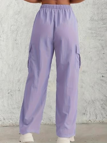 LITZO Purple Cotton Cargo Pants for Women - Image 2
