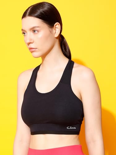 Clovia Women's Polyester Sports Bra - Black - Image 3