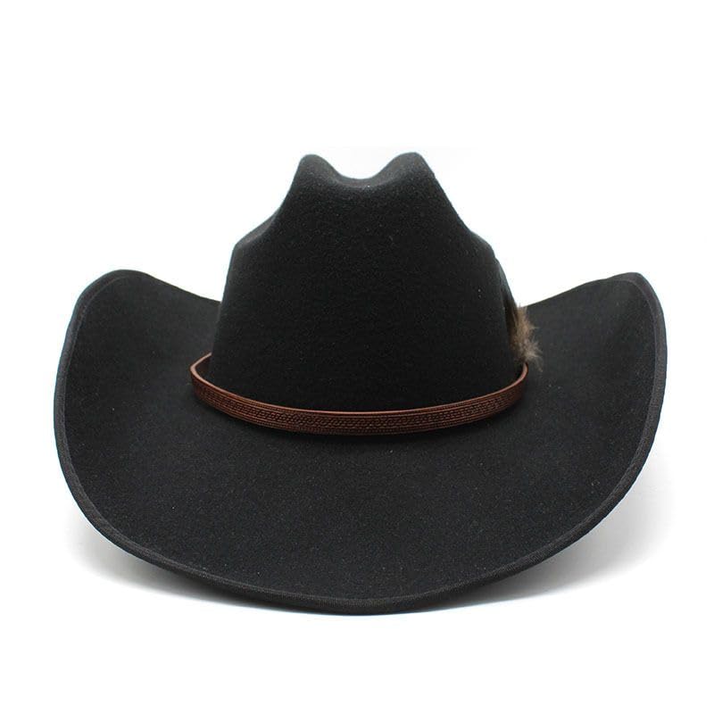 The Tie Hub Black Cowboy Fedora Hat for Men - Image 2