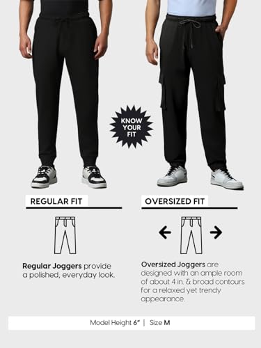 Bewakoof Men's Solid Oversized Cargo Joggers - Blue - Image 3