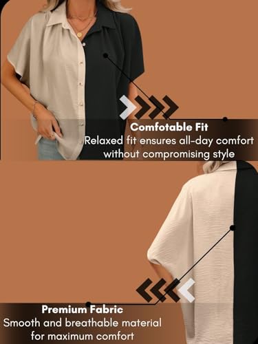 GRECIILOOKS Women's Batwing Sleeve Two-Tone Shirt - Image 4