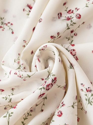 TOPLOT Off White Floral Print V-Neck Dress for Women - Image 3