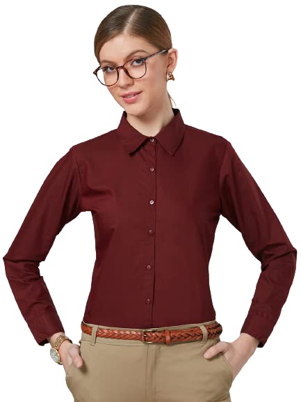 Style Quotient Women's Formal Shirt - Maroon