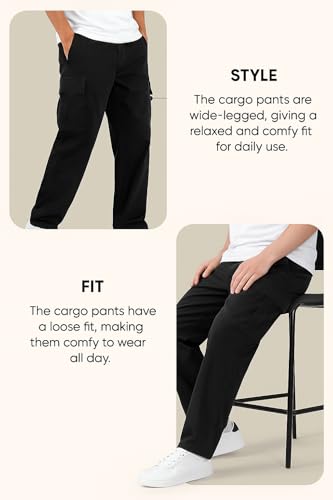 Lymio Men Mid Rise Cargo Pants - Black - Image 4