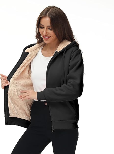 KSHS Women's Black Fleece Lined Hoodie Jacket - Image 3