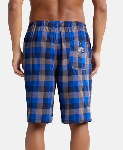 Jockey Men's Navy Grey Checkered Bermuda Shorts - Image 3