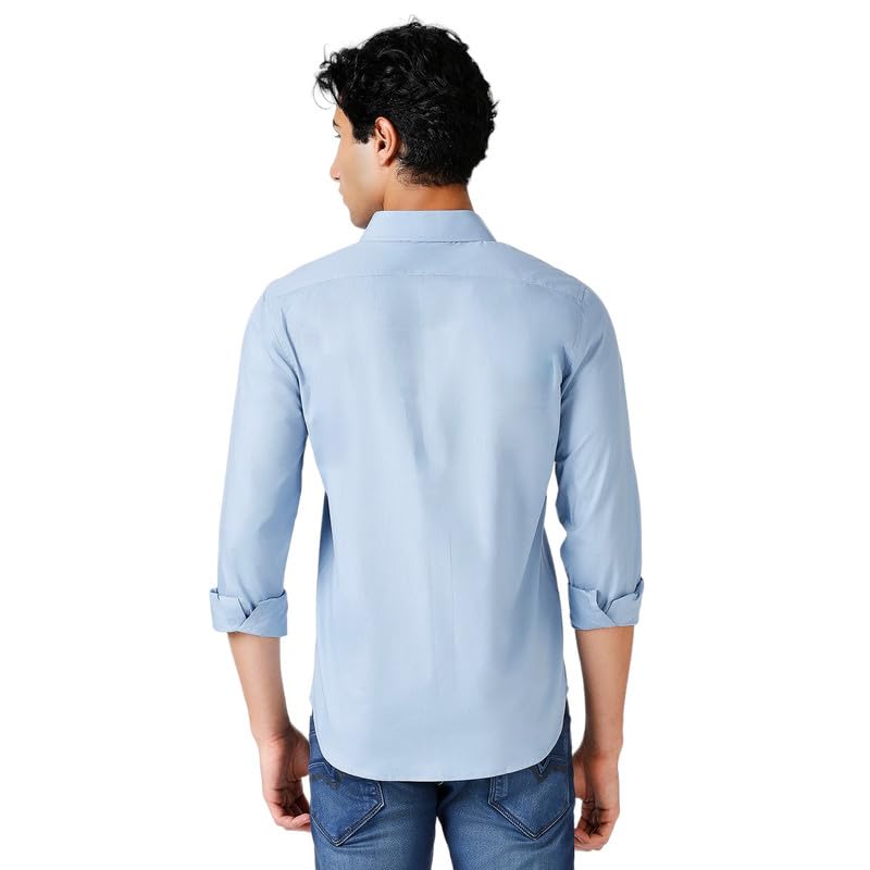 MARK & ALBERT Men's Solid Slim Fit Cotton Shirt - Image 5