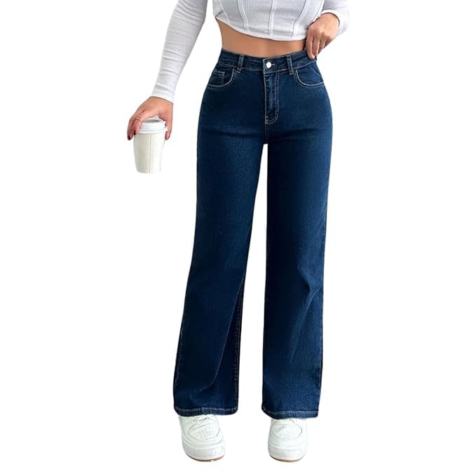 GarbGlide Women's High Waist Wide Leg Jeans