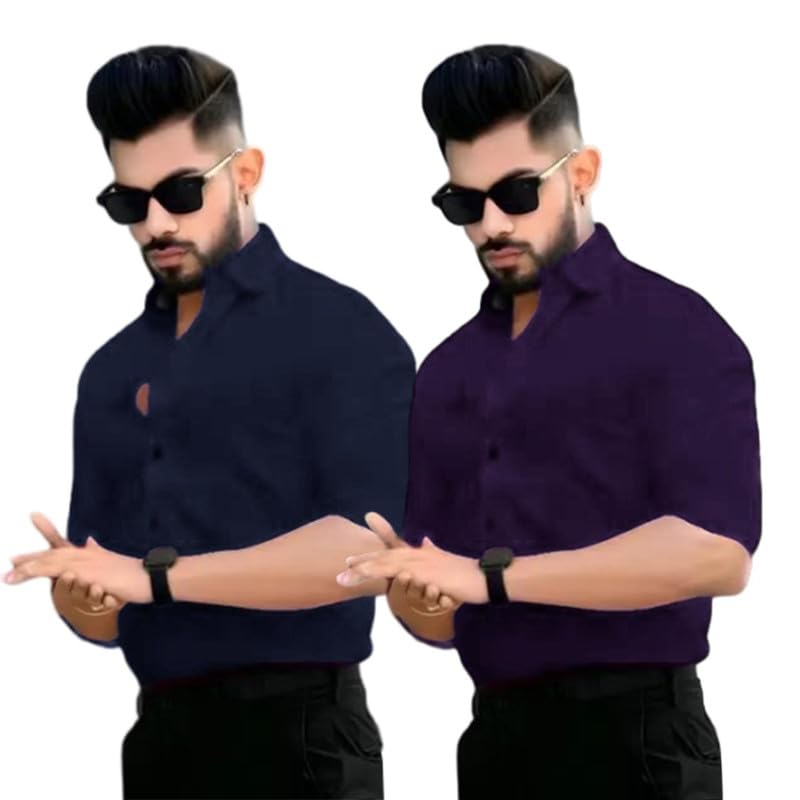 GarbGlide Men's Cotton Blend Casual Shirt