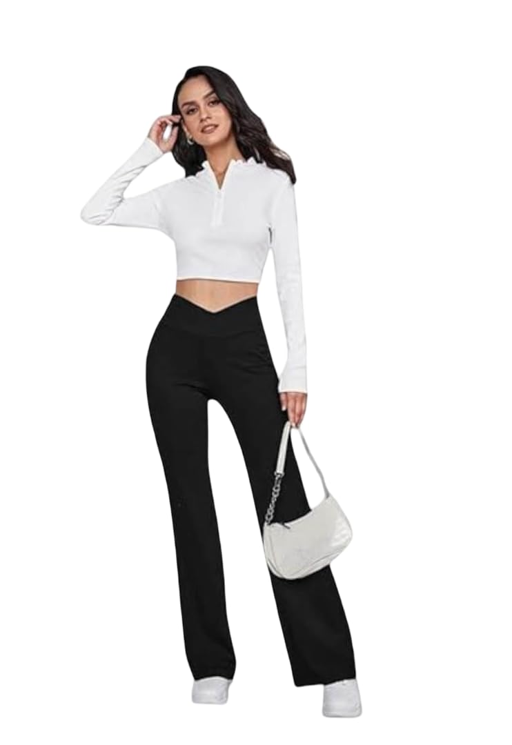 Imperative Women's Crossover Yoga Pants - Black