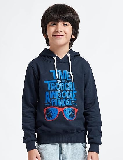 T2F Boys Cotton Hooded Sweatshirt - Red, Navy, Royal Blue - Image 3