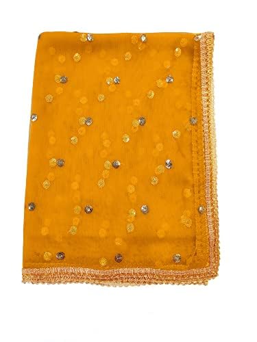 Studio Shringaar Women's Net Embroidered Dupatta - Mustard - Image 5
