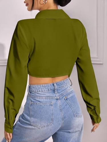 GRECIILOOKS Women's Western Shirt - Green - Image 2