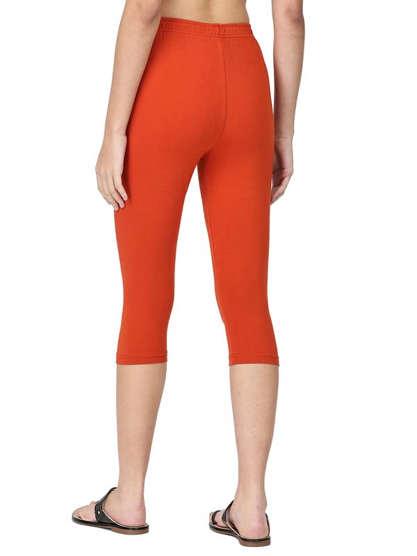 Robinbosky Cotton Lycra Capris Leggings - Rust - Image 5