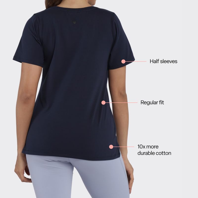 BlissClub Women V Neck Tee - Cotton - Image 5