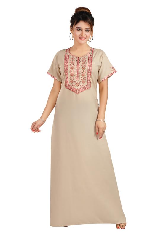 CLOUD SOFT Embroidered Nighty for Women