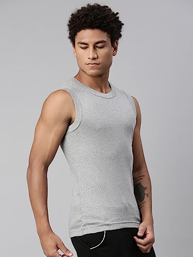 Levi's Men's Ribbed Cotton Vest - Light Grey Melange - Image 3