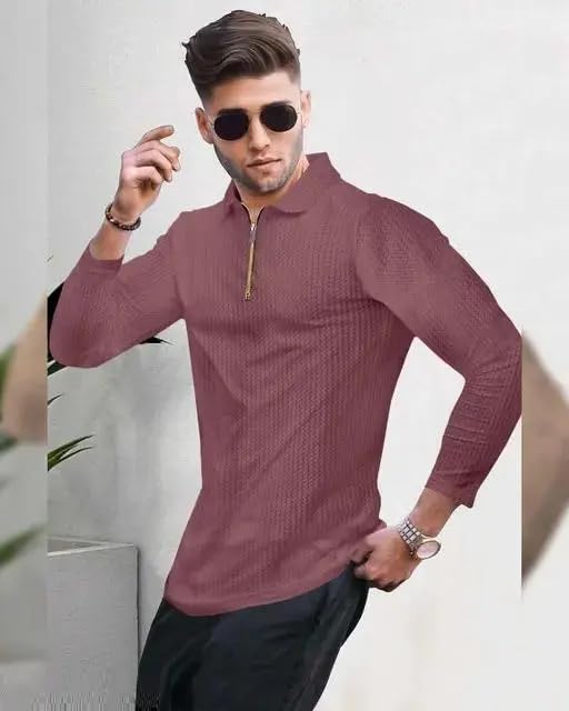 TELOXY Men's Polo T-Shirt - Soft Pink - Image 2