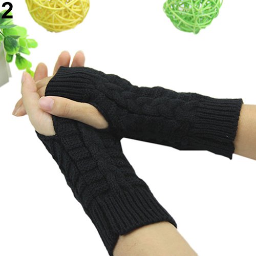 Bold Knitted Woollen Fingerless Gloves - Image 5