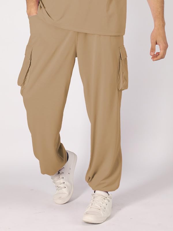 CHKOKKO Men's Brown Track Pants - Image 4