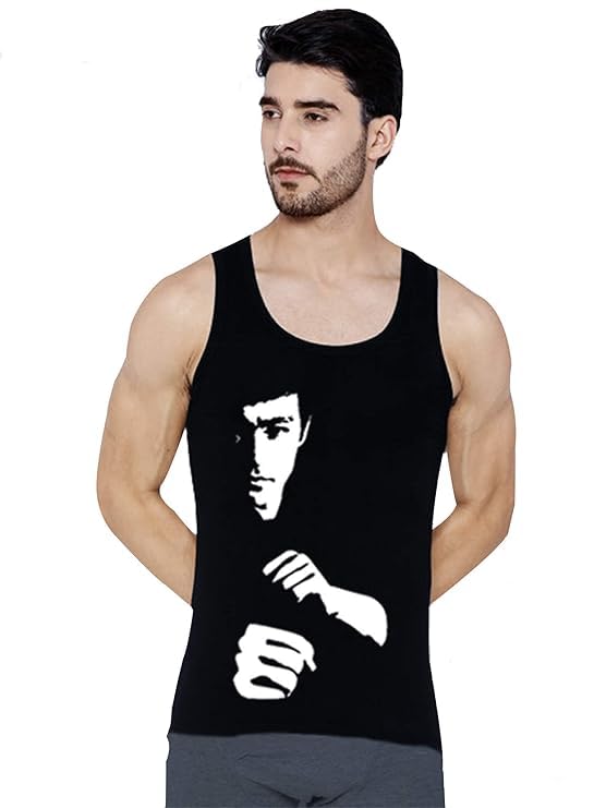 THE ARCHER Men Cotton Printed Vest - Grey Black - Image 3