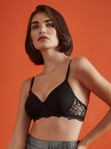 Clovia Black Wirefree T-Shirt Bra for Women - Image 3