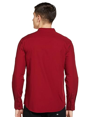 Symbol Cotton Shirt for Men - Maroon - Image 2