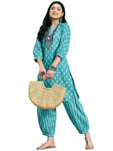 LookMark Women's Cotton Blend Kurta Set