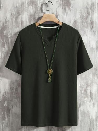 TAGDO Men Waffle Knitted V Neck T Shirt - Image 2