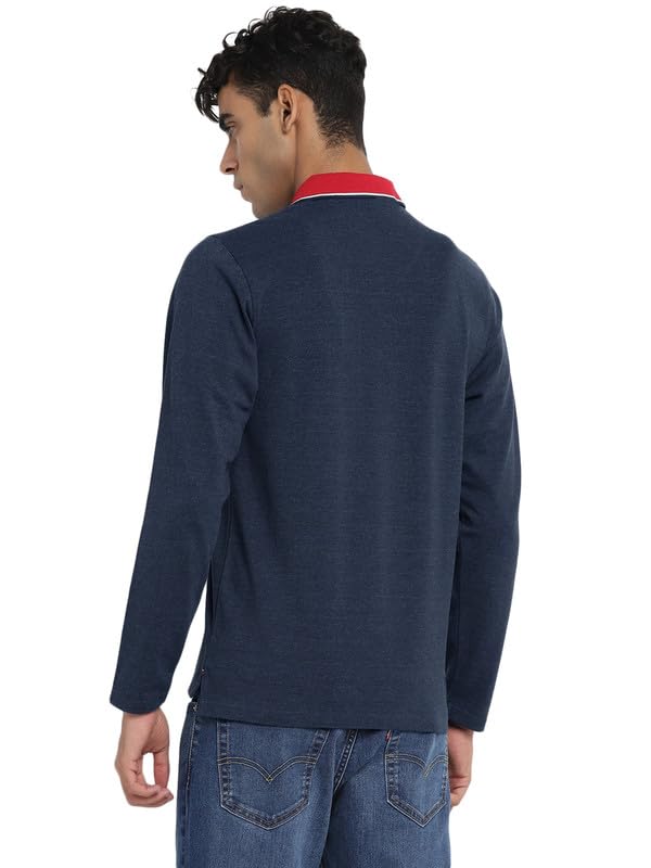 AMERICAN CREW Polo Collar T-Shirt for Men - Navy - Image 4